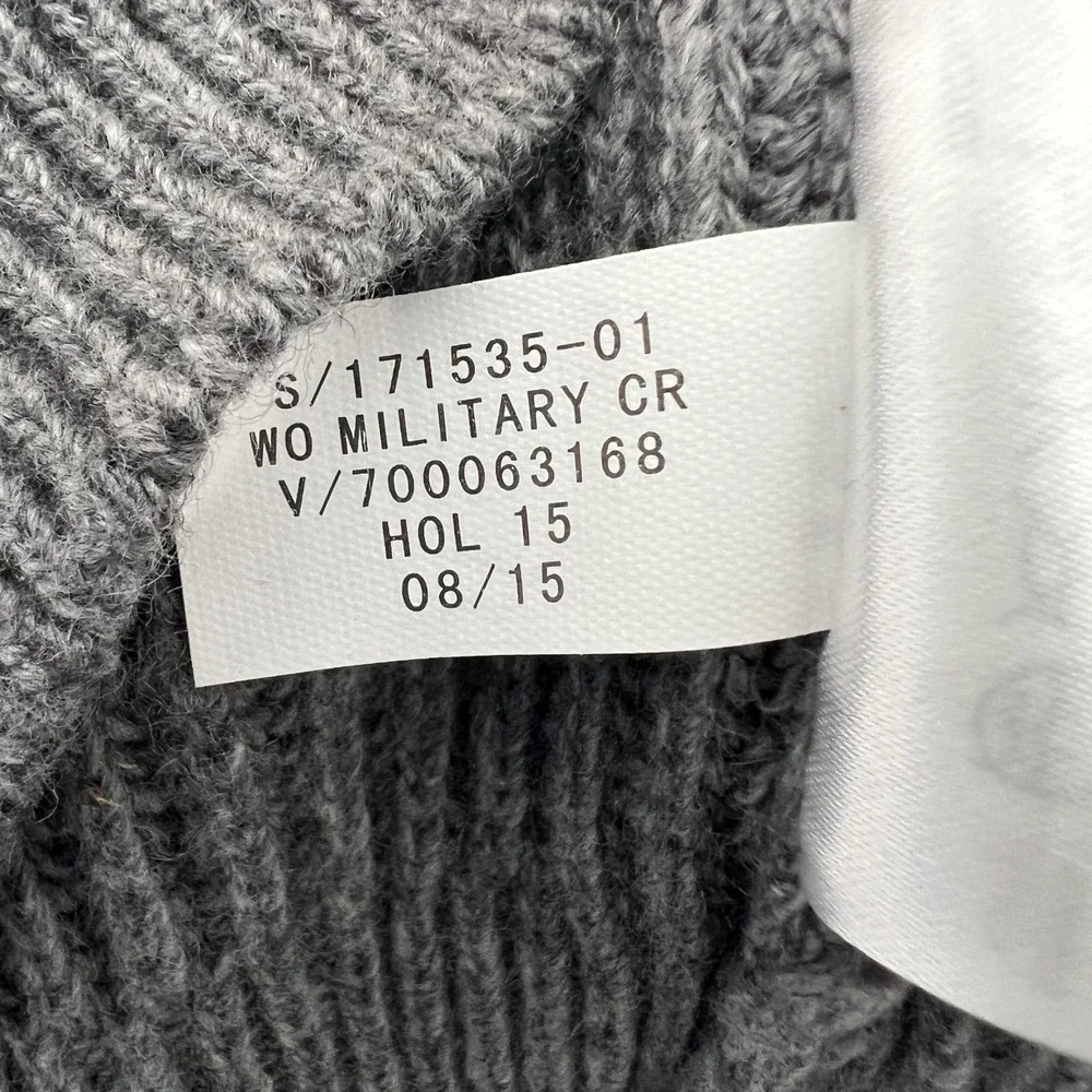 Banana Republic Mens Grey Wool Blend Ribbed Military Crewneck‎ Sweater Medium